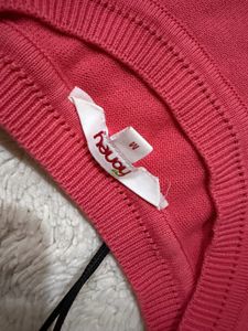 Coral Pink Crew Neck Aesthetic Sweater
