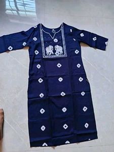 Navy Blue Kuria with Elephant Print🥰