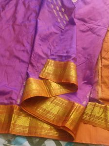 Vibrant Purple &amp; Gold Saree