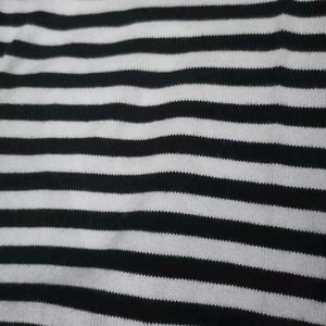 Pink Black And White Striped Sweater