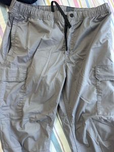 H&amp;m Men's Grey Cargo Pants with zip pockets
