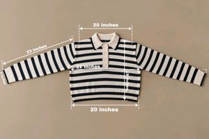 CREAM &amp; BLACK STRIPED COLLARED KNIT POLO SWEATER