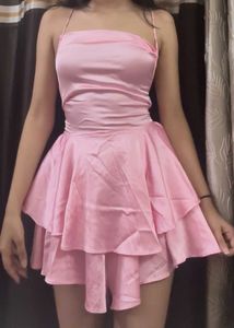Chic Pink Ruffled Mini Dress