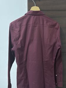 Men's Maroon Button-Down Shirt