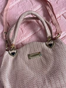Chic Pink Textured Handbag