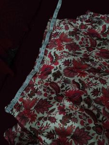 Boho Floral Print Midi Skirt