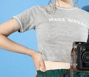Grey 'Make Waves' Tee
