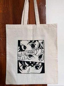 Demom Slayer Tote bag handpainted