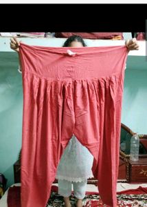Comfortable Pink Salwar Pants 2 & 1 suit