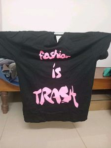 Black "Fashion is Trash" Graphic Tee