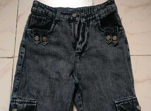 Grey Wash Cargo Jeans
