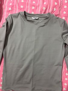Simple Grey Long Sleeve Top