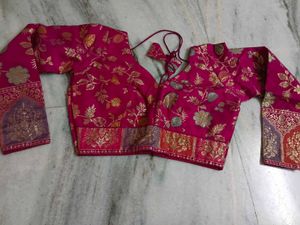 Designer Pink Banarasi Silk Blouse