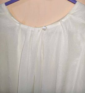 Sheer White Flowy Sleeve Top