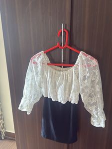 Chic Lace Top with Square Neck