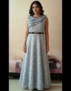 Elegant Silver Maxi Dress