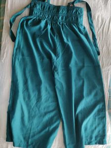 Teal Strappy Culottes trousers