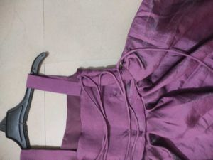 Women’s Purple Satin Fit &amp; Flare Mini Dress with