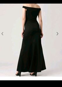 H&amp;M Off Shoulder Gown Black Floor Length