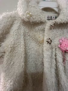 Imported Girls White Stylish Sherpa Jacket 18-24 M
