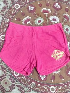 Pink Summer Print Shorts
