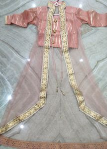 Readymade Lehnga With Choli &amp; Net Shrug