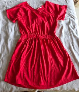 Vibrant peachy pink Layered Dress