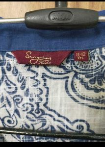 Sangria kids blue 💙 Floral Print Kurta