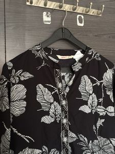 Black Floral Print Kurta