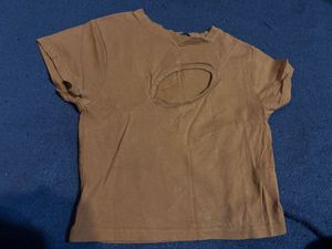 Nuon brown cut-out crop top