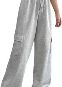 Women flared grey cotton blend trousers