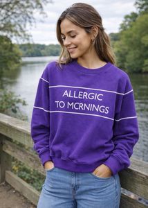 Purple "Allergic To Mornings" Sweatshirt