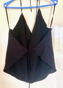 Black Halter Neck Cami Top