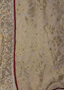 Golden Saari with cutwork border original baraso