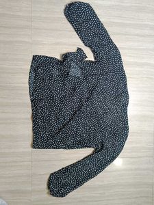 Polka Dot Tie Front Blouse