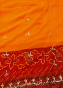 gold zari Beautiful Red Saree with embellishm