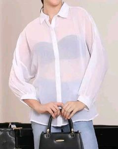 Shein Medium Length Spread Collar Drop Shoulder