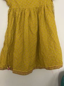 Yellow Printed Cotton Kurta