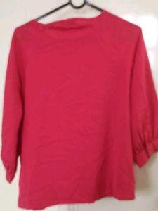 Vibrant Red Casual Blouse