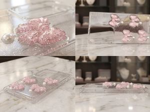 🎀✨ PINK BOW GLITTER HARD PHONE COVER