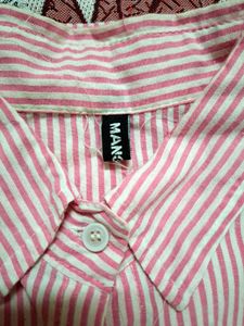 Pink Striped Casual Shirt