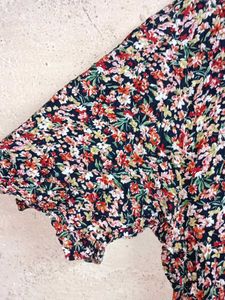 Floral Print Button-Up Blouse