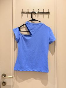 Blue Cut-Out T-Shirt