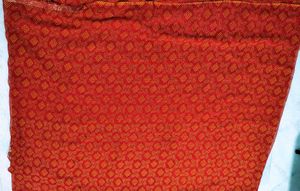Red Bandhani Saree with Golden Border