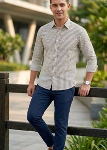 Men's Striped Casual Shirt