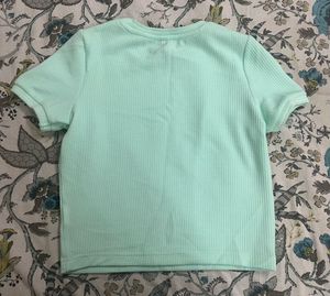 Mint Green Waffle Knit T-Shirt