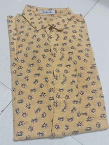 Men's Yellow Floral Print Shirt