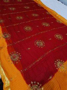 🇳🇿💫🎀 Y2K vintage Elegant Embroidered Red Saree