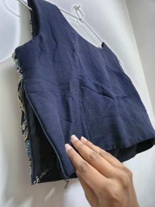 ethnic blouse-shrug-palazzo set