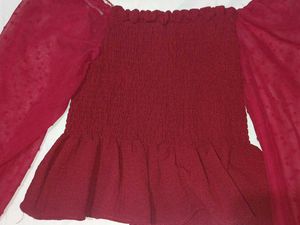 Chic Red Peplum Top